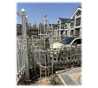 Obélisque de jardin 1,8 m et 2,8 m - Treillis en métal pour plantes grimpantes - Support autonome pour fleurs et roses - Décoration de jardin résistante aux intempéries (couleur : blanc, taille : ID50