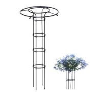 Obélisque de jardin blanc 150 cm, support vertical antirouille pour plantes grimpantes, fleurs en pot, légumes, treillis intérieur/extérieur (noir, 150 cm)