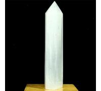 Obélisque de Quartz à pointe de cristal de sélénite blanche naturelle, Reiki décoration de la chambre (Size : 100-200g)