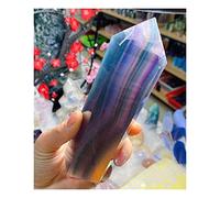 Obélisque de quartz de fluorite de 7 couleurs de cristal de pierres naturelles, minerai d'énergie de pierre naturelle de pierre, décoration à la maison décoration de la chambre