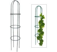 Obélisque de treillis en métal vert foncé - 200 cm - treillis pour fleurs Arceau de rosiers Aide au treillis