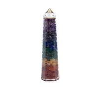 Obélisque en orgonite à 7 chakras -- ±12 cm