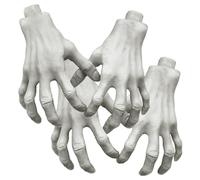 Obelunrp 2 Paires Halloween Skeleton Hands 5x9 réaliste Grandeur Vie en Plastique coupé de Fausses Mains pour Les Accessoires d'halloween effrayants décorations de Maison hantée décorations