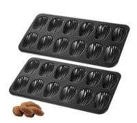 Obelunrp 2pcs Madeleine Pan, 12 coquilles de cavité Forme de boulange Moules boulangerie Cuisine non cache-pied Pane Parte à tarte Whoopie pour four, décorations d'Halloween