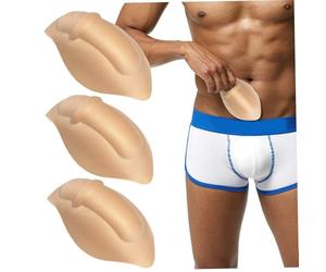 Obelunrp 3pcs Bulge Enhancer Men, Sponge Bulge Enhancing Underwear, Parfait pour Les Boxeurs de Natation, Les mémoires, Les Strings, Les Shorts, Le Packer pour l'homme Trans, Les Hommes d'activants
