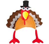Obelunrp Adulte Unisexe Festif Crazy Turkey Chapeau de Noël Doids de fantaisie, chapeau dinde, décor Noël