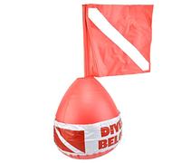 Obelunrp Bouée de plongée marqueur de Surface, Drapeau plongée, Boule Gonflable, Panneau sécurité en PVC, Plongeur en Dessous du Rouge, Ornements Jardin
