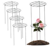 Obelunrp Cages et Supports de Pivoine 6 pièces Support de Pivoine 12x18 '' Poussent à Travers des Supports Plantes avec 3 Pieds Cages à tomates Anneaux Support Fleurs cerceaux pour Rose, Tomate, orch