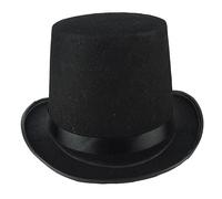 Obelunrp Chapeau haut de forme, 6,3 pouces Black Top Hat, Magicien Costume Hat pour hommes Forme Formman Party Halloween Costume