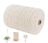 Obelunrp Cordon de Macrame, Corde Macrame à Coton Doux de 1mmx100m, Fil Macrame épais à Un Brin à Un Brin pour Le Mur de Plante de Bricolage Suspendu