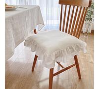 Obelunrp Coussin de Chaise Blanche, 16x16 Coussins de Chaise Ferme à Volants Non glissés avec Cravates et Fermeture éclair, Coussins d'intérieur rétro Respirants pour chaises Bureau Cuisine, Ferme, b