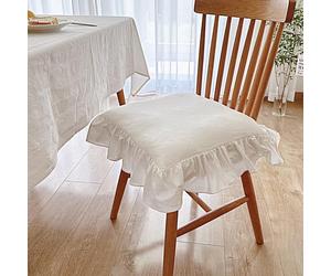 Obelunrp Coussin de Chaise Blanche, 16x16 Coussins de Chaise Ferme à Volants Non glissés avec Cravates et Fermeture éclair, Coussins d'intérieur rétro Respirants pour chaises Bureau Cuisine, Ferme, b