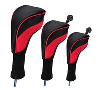 Obelunrp Couverture DE Golf Club, 3pcs / Set Cover Golf Head avec Interchangeable n ° TAG 3/4/5/6/7 / X, Universal Golf Club Covers for Golf Accessories (Red)