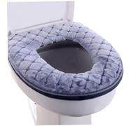 Obelunrp Couvoirs de siège de Toilette, Coussin de siège de Toilette Extensible Chaud, Couvercle de siège de Toilette en Tissu Lavable, siège de Toilette épaissis Doux (Gris)