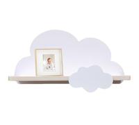 Obelunrp Étagères en Nuage, étagère de Nuages en Bois 30x15cm avec Crochet, Mignon étagères flottantes murales de Rangement Salle pépinière pour Jouets Book