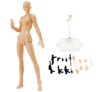 Obelunrp Figurine d'action gestes, Mannequin de Dessin léger avec Support et Accessoires, modèle de Dessin pour Artistes, Croquis, Peinture féminine, Utilisation en Cuisine