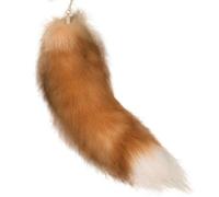Obelunrp Fox Tail Keynchain, 15,7 pouces en fausse fourrure Fox Tail Keyring, pendage de sac à main Therrian Therian, Wolf Tail Hanging Charm pour sac à main (Tail-5)