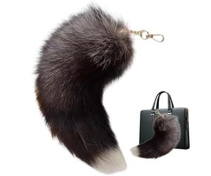 Obelunrp Fox Tail Keynchain, 15,7 pouces en fausse fourrure Fox Tail Keyring, pendage de sac à main Therrian Therrian, Wolf Tail Hanging Charm pour sac à main (Tail-2)
