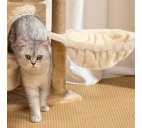 Obelunrp Hamac de Chat 17in dia..Cuillère en Forme de cuillère Grand Arbre Chat hamac Rechange soupface Remplacement Gratte à zéro Lavable Facile à Installer Les Accessoires Beige