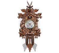 Obelunrp Horloges à Coucou pour Mur, Horloge à Pendule en Bois, Horloge Oiseaux Vintage avec Bouton réglable, Pendule Coucou Suspendu Piles pour la décoration du Salon, Utilisation en Cuisine