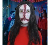 Obelunrp Masque d'Halloween effrayant des masques d'horreur de latex de latex difficulté réaliste avec les cheveux Halloween Head accessoires pour adultes, masque 'horreur