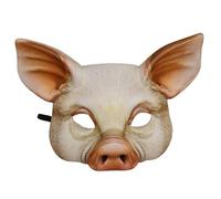 Obelunrp Masque d'Halloween unisexe fantaisie demi-visage de cochon créatif en EVA pour fête d'Halloween, carnaval, mascarade, décoration de jardin