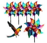 Obelunrp Moulin à Vent pour la Cour, 5pcs 24 cm DIY SINDURNEURS EXTÉRIEUR avec Parce, PIN Sparkling WHEEEL DÉTERRENT, SHEFFLET REFFLECTIVE ENFAISE pour Les DÉCORATIONS DE Jardin (COLORFEL)