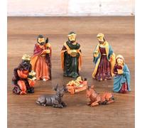 Obelunrp Nativité Figures 8pcs / Ensemble Résine Nativité Ensemble avec bébé Jésus et Animaux Scène réaliste décorations de Noël Sets de Noël pour la Maison décorhalloween décorations