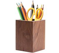 Obelunrp Porte-crayon en bois 3 x 3 x 4 boîte à crayon en bois naturel noire naturel en à usage usage multiple Contauteur d'écriture de gobelets de stylo stylo créatif pour bureau, école, boîte