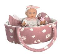 Obelunrp Poupées réalistes de 12 Pouces avec Panier, Oreiller, Couette et tétine, poupée réaliste en Vinyle Doux sur Tout Le Corps avec Tissu pour Nouveau-né pour Enfants, décoration d'hiver