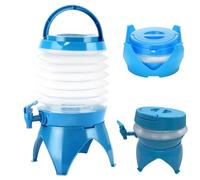 Obelunrp Puche à Eau Pliable avec Robinet, 5, 5 L / 1, 45 gallons de Camping à Eau, conteneurs de Rangement Liquide Portables avec poignée pour Le Sac Dos randonnée l'extérieur, cruche Pliable, Con