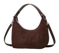 Obelunrp Sac à bandoulière en faux daim pour femmes, petit sac à main en forme de croissant de lune avec sangle réglable, bandoulière pour un usage quotidien, décorations noël