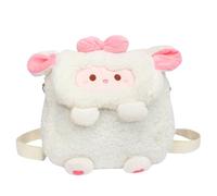 Obelunrp Sac à dos pour tout-petits, 9, 4 x 8, 7 pouces, joli sac à dos en peluche d'agneau, mini main en mouton Kawaii pour enfants de 2 6 ans (blanc)
