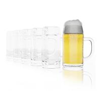 Oberglas Styria Lot de 6 chopes à bière en verre soda-lime 500 ml | Chopes à bière stables Styria et corde à bière pour 0,5 l de bière, en verre soda-citron vert, résistant aux chocs et passe