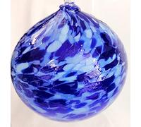 Oberstdorfer Glashütte Boule en Verre coloreé a Suspendre Boule en Cristal acchrocher Souffle a la Bouche Couleur Bleu Bleu diametre env. 11 cm