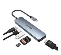 OBERSTER Hub USB C, Adaptateur USB C vers USB 6 en 1, dongle multiport USB C avec HDMI 4K, 3 Ports USB 3.0, Fente pour Carte SD/TF Compatible avec Windows, Linux, systèmes Chrome OS