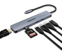 OBERSTER HUB USB C, HUB USB 3.0, Station d'accueil pour Adaptateur USB, HUB USB C 7 en 1 avec HDMI 4K, PD 100 W, 2 USB 3.0, USB C 3.0, lecteurs de Cartes SD/TF, Compatible avec Windows