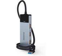 OBERSTER Hub USB, station d'accueil USB, 3.2 5 GBPS, concentrateur de données portable ultra fin, hub USB 4 en 1 avec 4 ports USB 3.2, compatible avec Windows, MacOS, Linux, systèmes Chrome OS