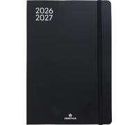 OBERTHUR - 1 Agenda à Elastique Semainier 25 Split - Septembre 2026 à Septembre 2027 - Dimension 17 x 24,5 cm - Couverture Noir - Bilingue