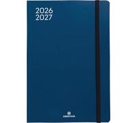 OBERTHUR - 1 Agenda à Elastique Semainier 25 Split - Septembre 2026 à Septembre 2027 - Dimension 17 x 24,5 cm - Couverture Bleu Marine - Bilingue