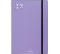 OBERTHUR - 1 Agenda à Elastique Semainier 25 Split - Septembre 2026 à Septembre 2027 - Dimension 17 x 24,5 cm - Couverture Lilas - Bilingue