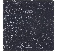 Oberthur - 1 Agenda Semainier 16 Carré - CELESTE - Janvier 2025 à Décembre 2025 - Dimension 16 x 16 cm - Couverture Noir