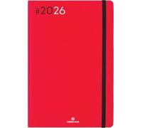 OBERTHUR - 1 Agenda Semainier 25 NEO FLEX - Janvier 2026 à Décembre 2026 - Dimension 16 x 24 cm - Couverture Rouge - Bilingue