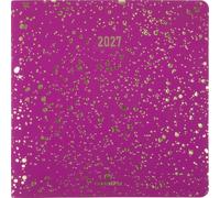 Oberthur - 1 Agenda Semainier Carré 16 - Collection CELESTE - Janvier 2027 à Décembre 2027 - Dimension 16 x 16 cm - Couverture Fuschia