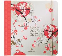 Oberthur - 1 Agenda Semainier Carré Sakura - Août 2025 à Août 2026 - Format 16 x 16 cm - Visuel Cerisier en Fleurs