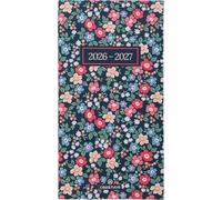 Oberthur - 1 Agenda Semainier Chelsea - Août 2026 à Août 2027 - Format 9,5 x 17 cm - Visuel Champ de Fleurs - Bilingue
