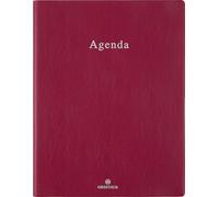 OBERTHUR - 1 Agenda Semainier de Bureau 27 OSLO - Janvier 2026 à Décembre 2026 - Dimension 21 x 27 cm - Couverture Rouge - Bilingue