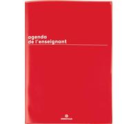 Oberthur - 1 Agenda Semainier de l'Enseignant - Couverture Boréal Rouge - Septembre 2026 à Septembre 2027 - Format 21,5 x 30 cm