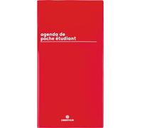 Oberthur - 1 Agenda Semainier de l'étudiant - Coloris Rouge - Septembre 2026 à Septembre 2027 - Format 9,5 x 18 cm