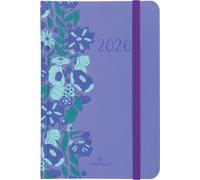 OBERTHUR - 1 Agenda Semainier de Poche ANAHITA 15 - Janvier 2026 à Décembre 2026 - Dimension 10 x 15 cm - Visuel Fleurs Bleues